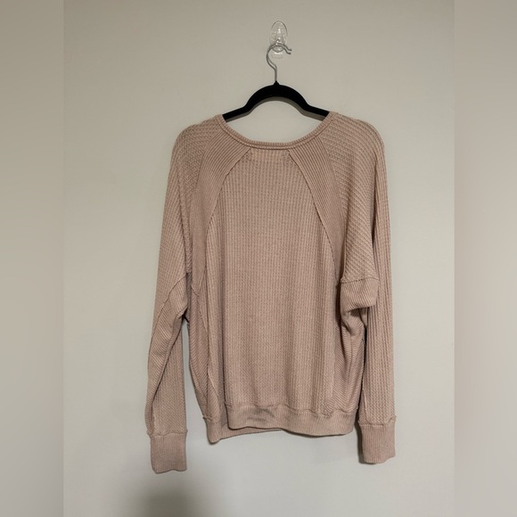 Free People Santa Clara Thermal Pullover Top Size Small Boho Cozy Oversized - Picture 2 of 10